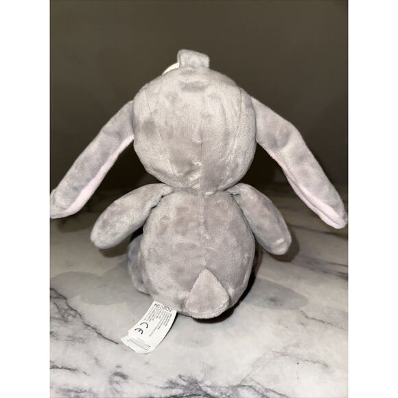 Kellytoy Baby Plush Soft Bunny Rabbit Crinkle Rattle Toy Clip Gray & Pink 10" - Picture 3 of 7